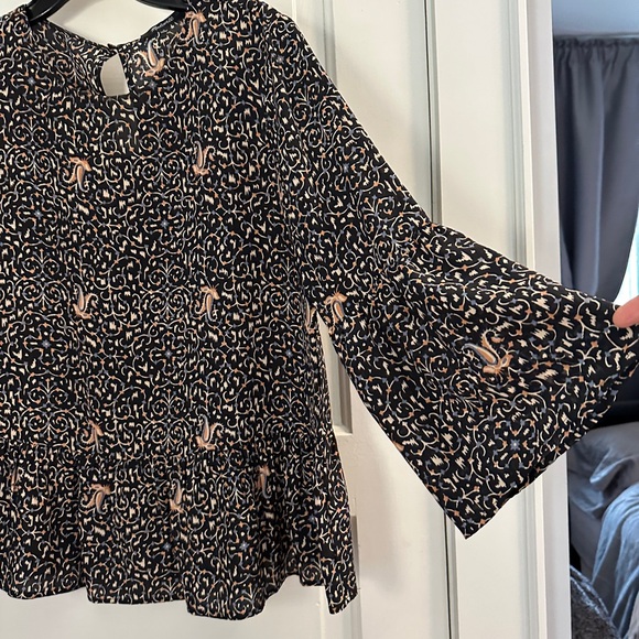 Madewell Silk Fiesta Paisley Bell-Sleeve Blouse Womens Sz M - Picture 5 of 6